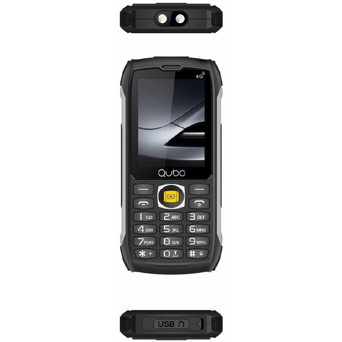 Qubo ST-002 Teléfono Móvil Rugerizado Negro